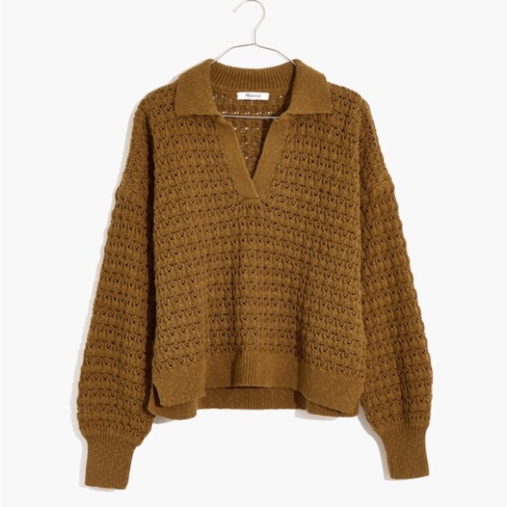 MADEWELL | sunbury open-stitched polo sweater - Picture 4 of 8